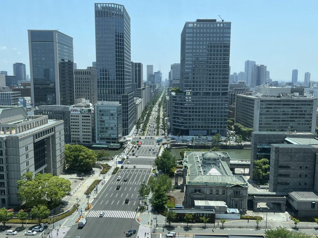 北新地のビルからのビジネス街風景